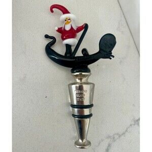 Murano glass santa wine stopped